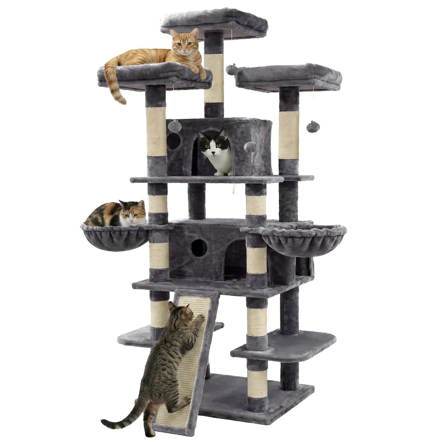 Multi Level Cat Tree Tower With Condos And Plush Perches