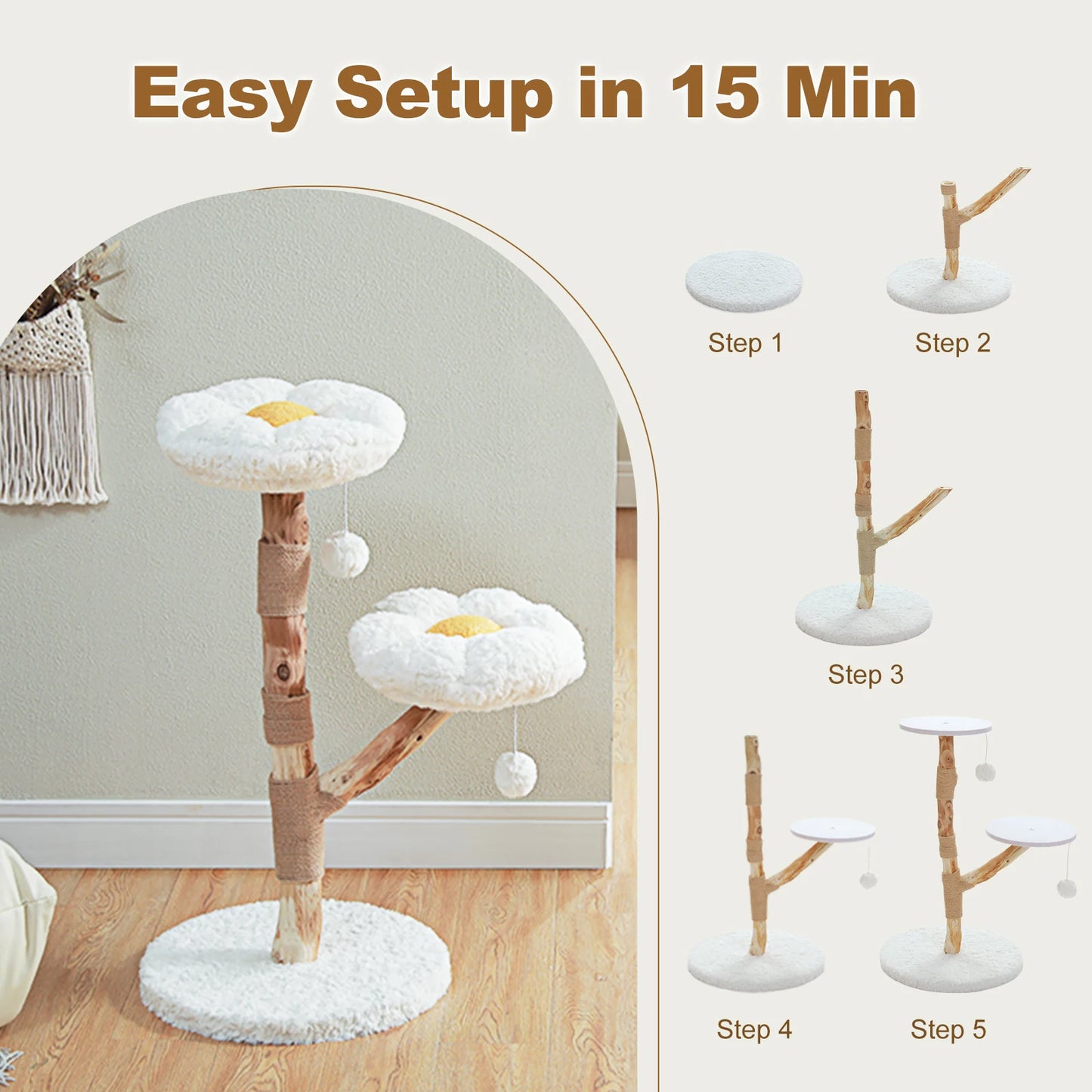 PAWZ Road Flower Cat Tree Indoor Cat Tower With Sisal