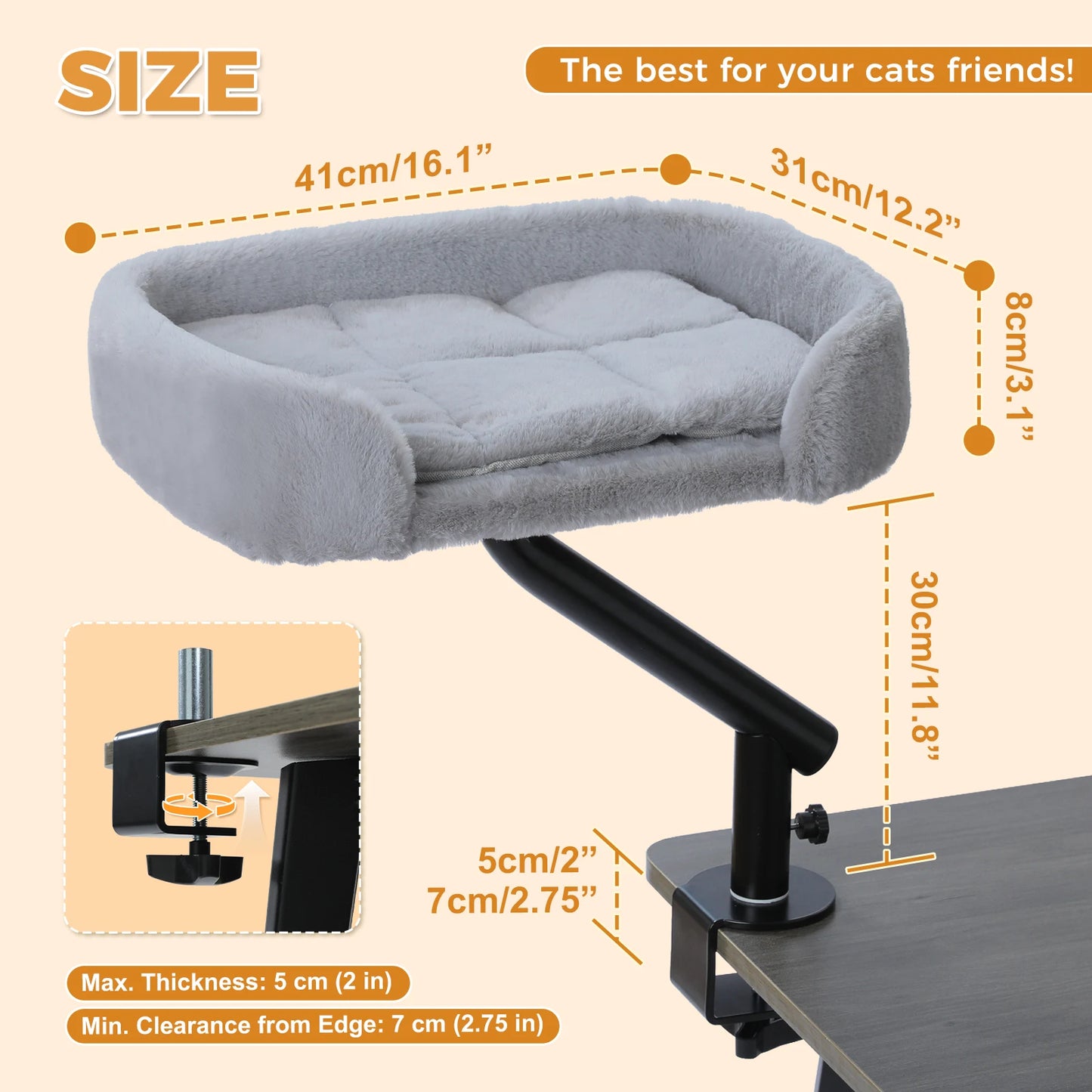 PAWZ Road Cat Desk Bed 360 Degree Rotatable Stand Hammock