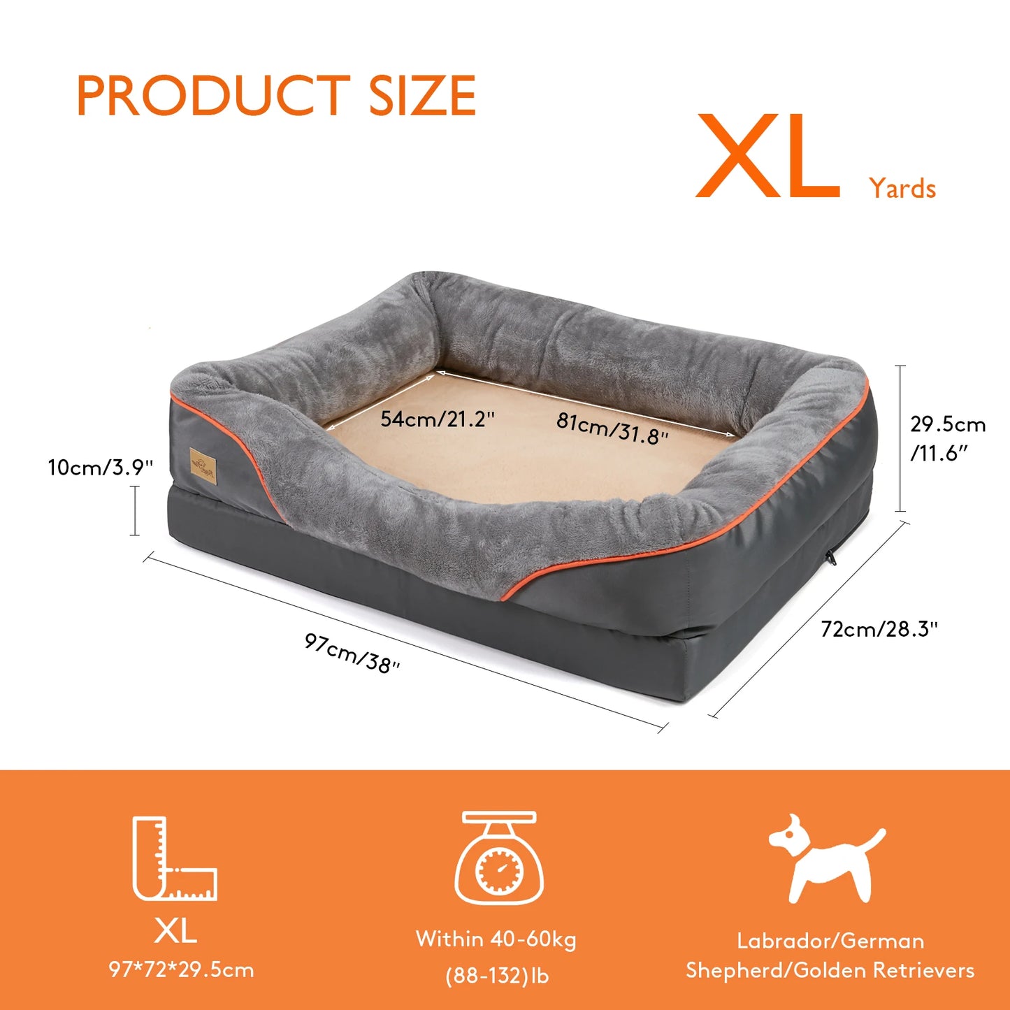 BINGOPAW Dog Bed With Removable Washable Cover Anti Allergy