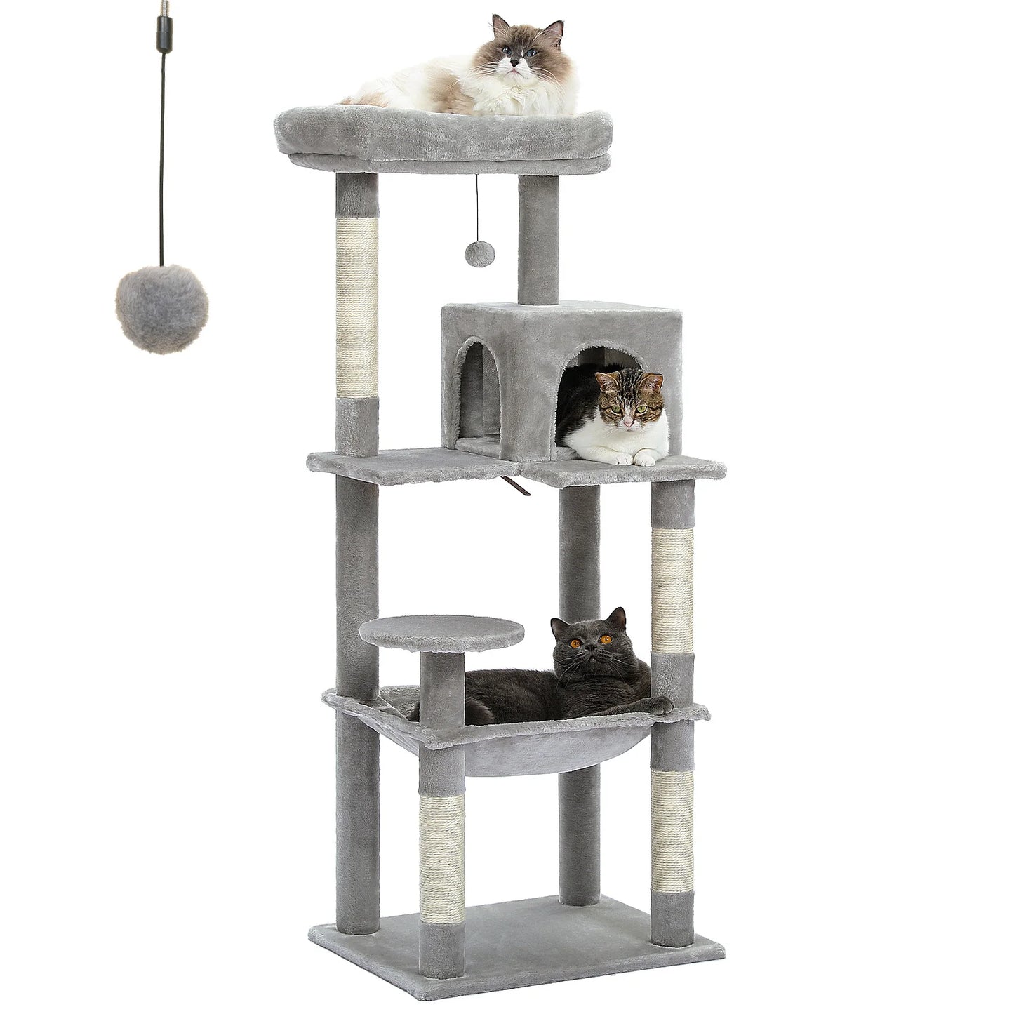 PAWZ Road Indoor Cat Tree FiveLevel Large Cat Hammock Tower