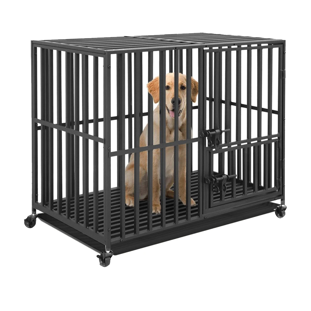 Bingopaw Heavy Duty Dog Cage With 4 Wheels Removable Tray
