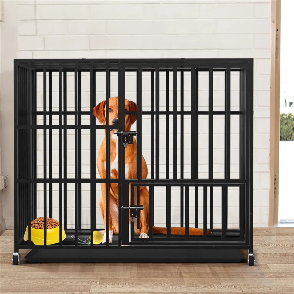 Bingopaw Heavy Duty Dog Cage With 4 Wheels Removable Tray