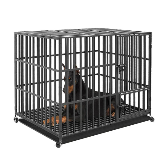 Bingopaw Heavy Duty Dog Cage With 4 Wheels Removable Tray