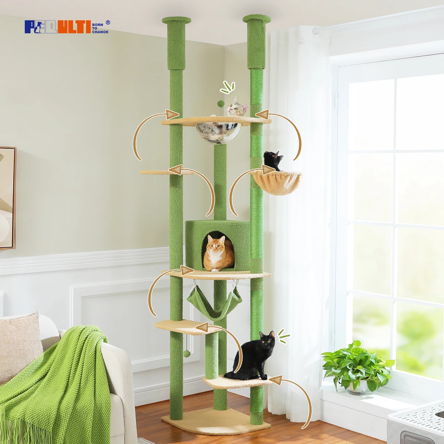 PAWZ Road Five Level Cat Tree With Scratching Posts