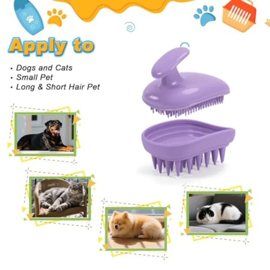 Double Sided Silicone Dog Bath Brush For Grooming And Massage