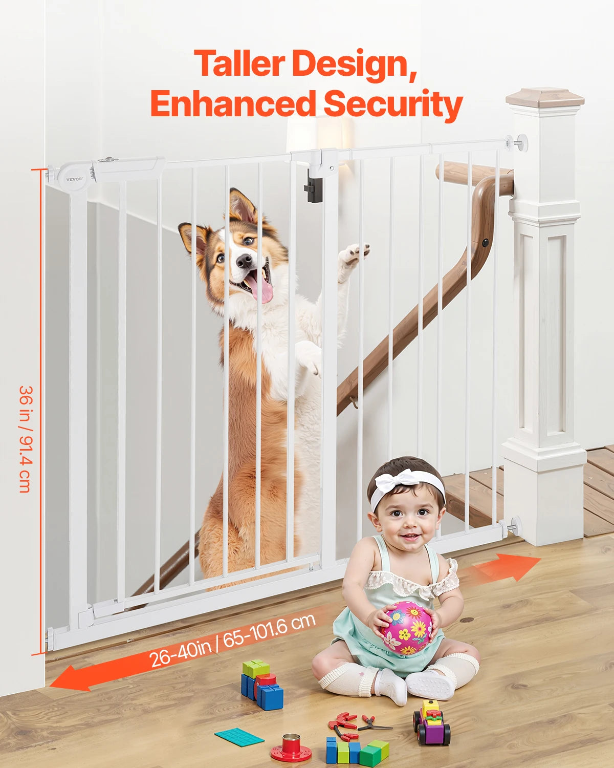 SucceBuy Baby Gate Walk Through Pressure Mount Safety Gate
