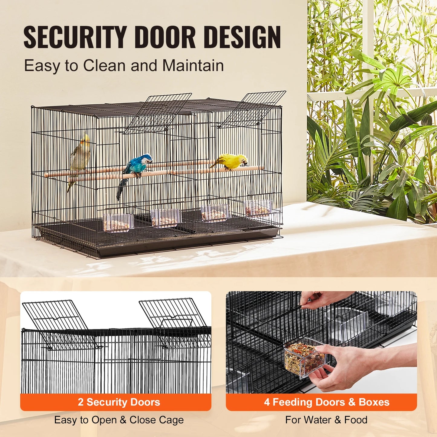 SucceBuy Stackable Divided Travel Bird Cage With Handle And Perch