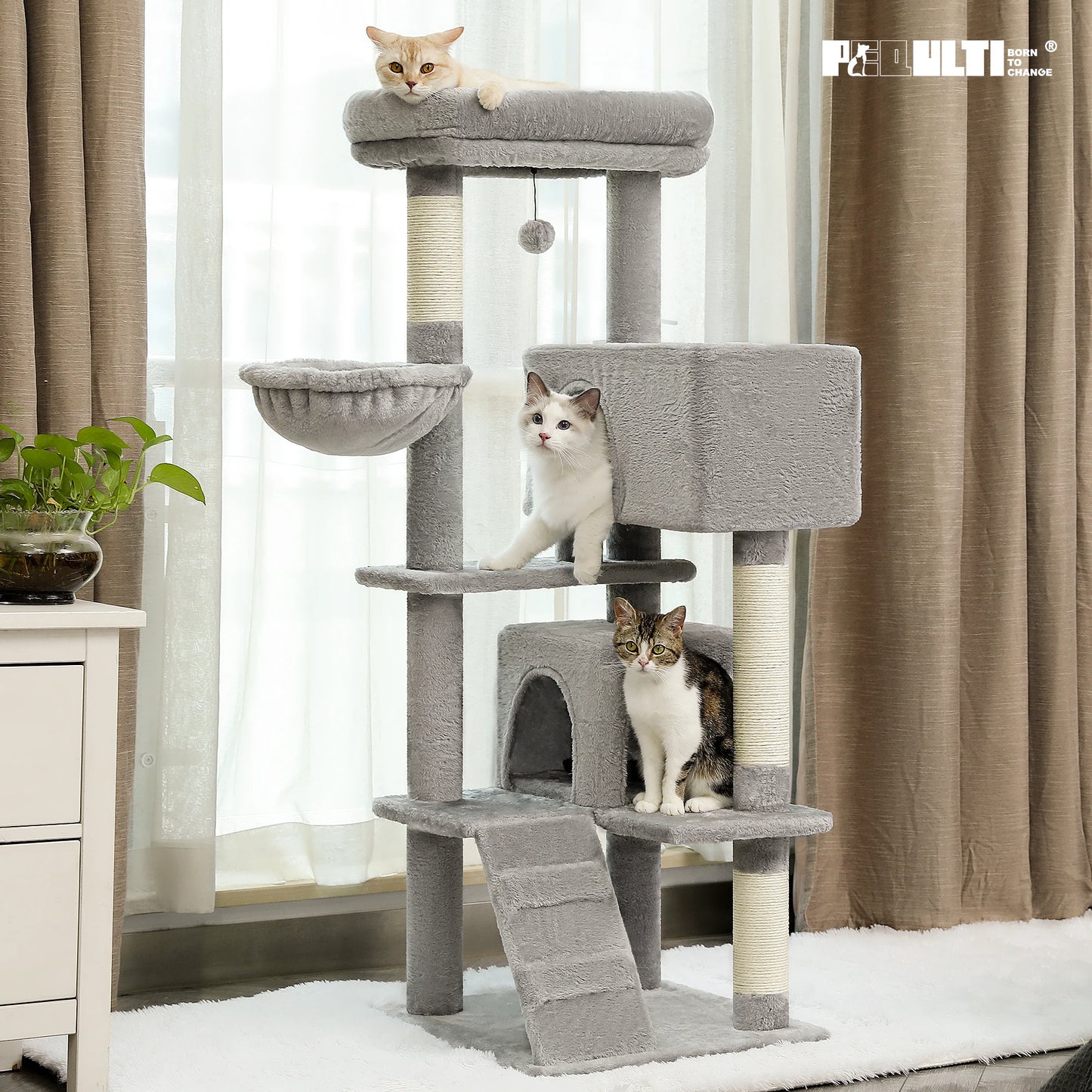 PAWZ Road Cat Tree Tower Condo For Indoor Cats Plush