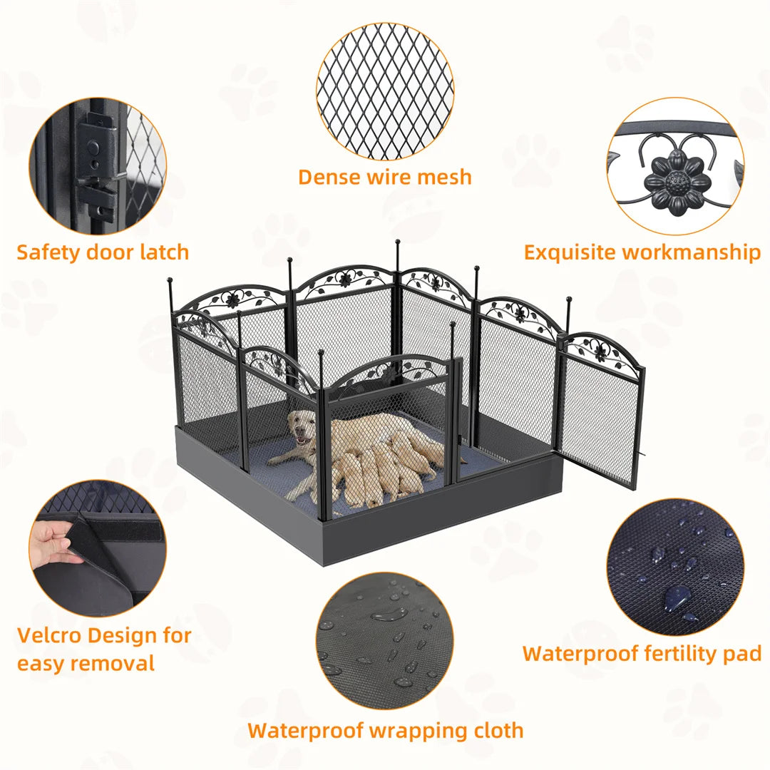 BINGOPAW 8 Panel Heavy Duty Dog Playpen For Indoor Outdoor