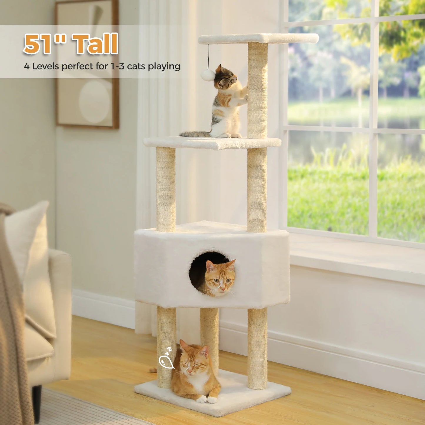 PAWZ Road Cat Tree Tower Condo For Indoor Cats Plush