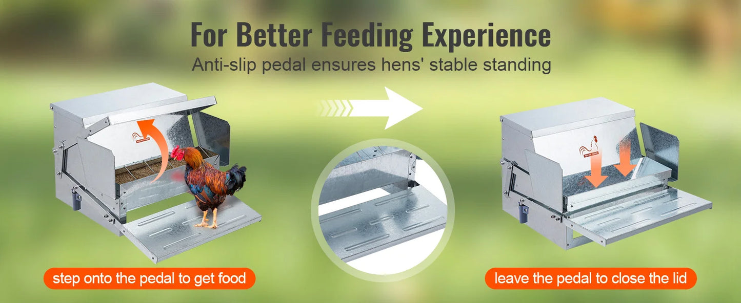 SucceBuy Automatic Chicken Feeder For Small Backyard Poultry