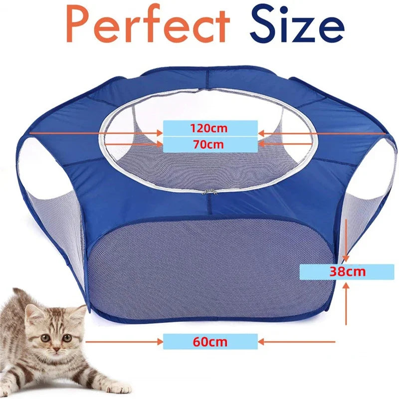 Portable Foldable Transparent Pet Cage Playpen For Cats Dogs And Small Animals