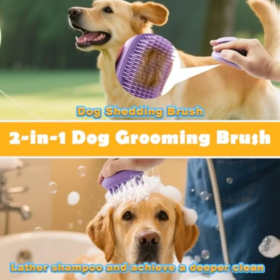 Double Sided Silicone Dog Bath Brush For Grooming And Massage