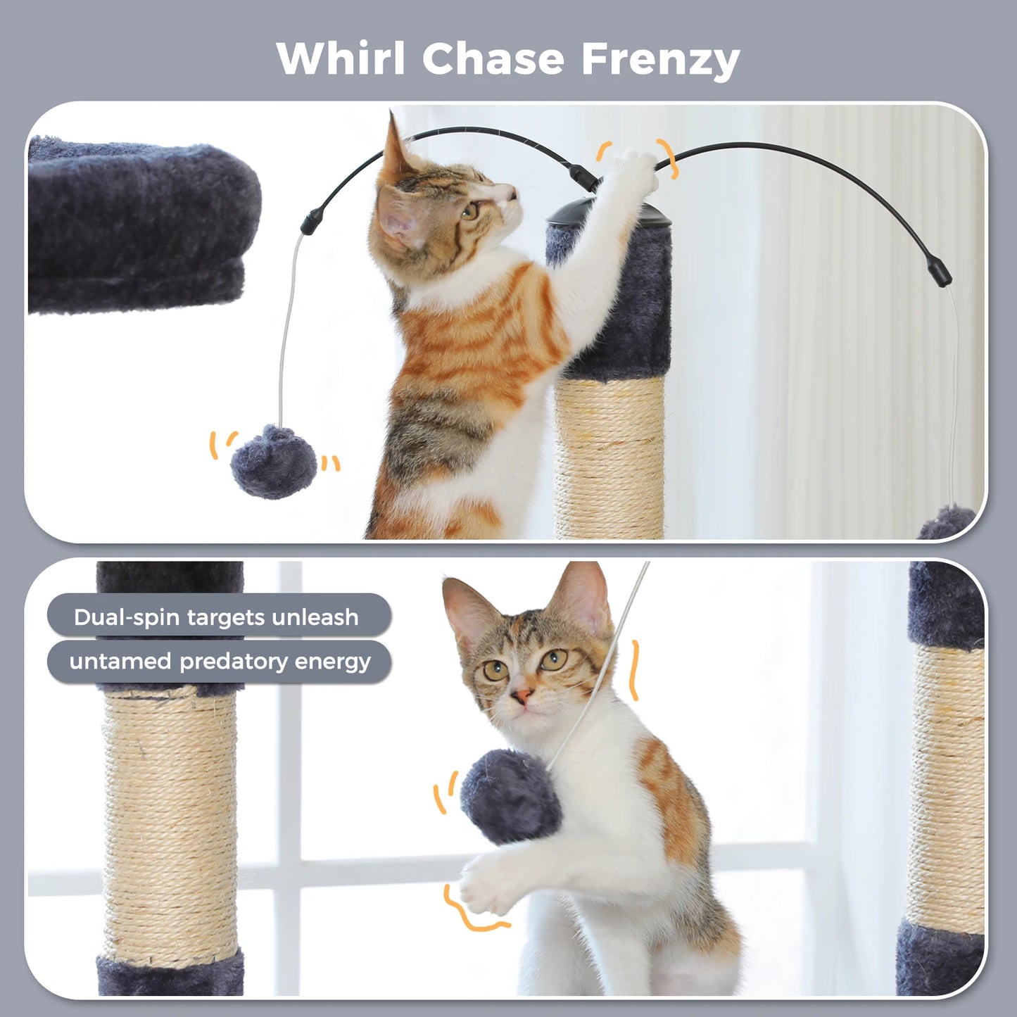 PAWZ Road Multi-Level Cat Tree Tower With Sisal Scratching Posts
