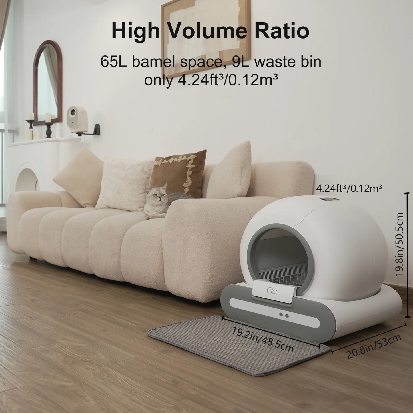 DOEL Self Cleaning Cat Litter Box App Control 2.4G WiFi