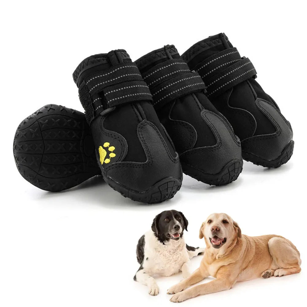Waterproof Dog Shoes Anti Slip Rubber Booties Reflective Paw Protectors
