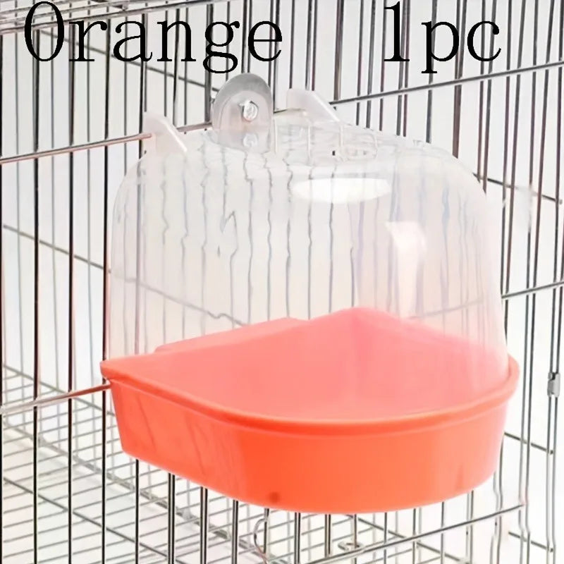 Transparent Bird Bath Tub Splash Proof PP Shower For Parrots Lovebirds Conures