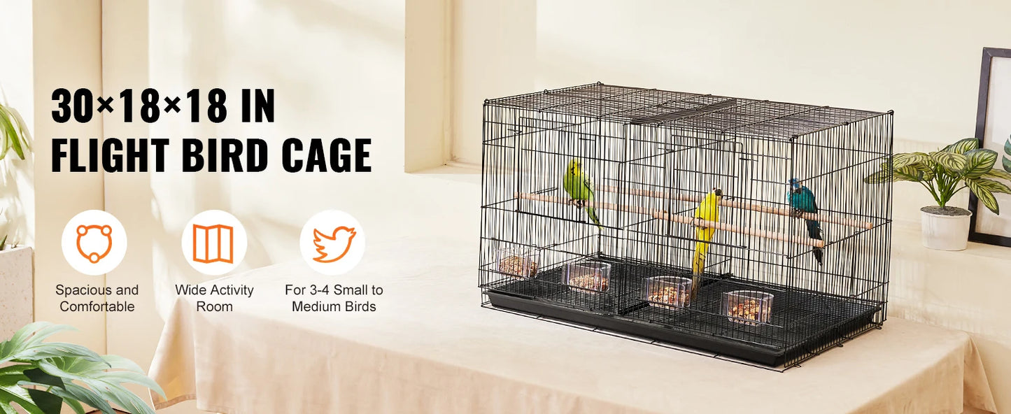 SucceBuy Stackable Divided Travel Bird Cage With Handle And Perch