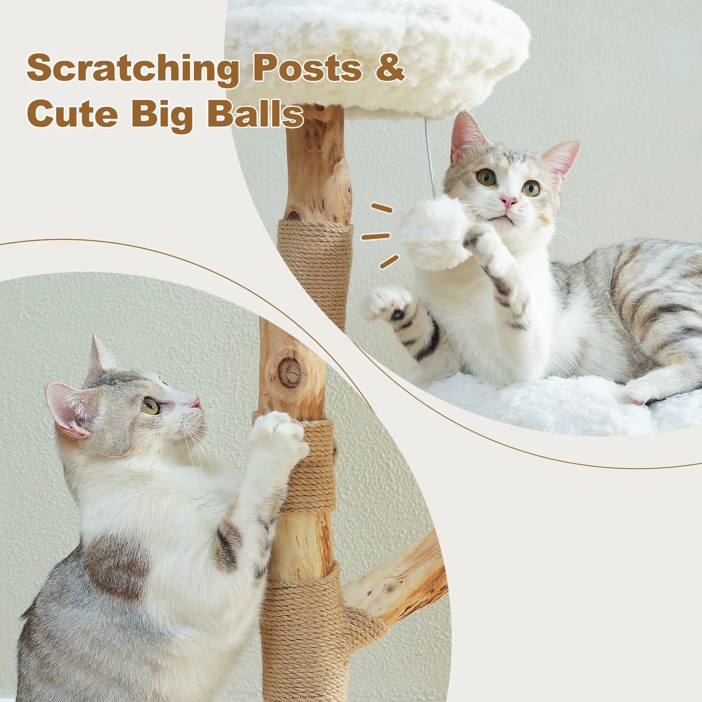 PAWZ Road Flower Cat Tower Sisal Scratching Posts Wood Perches