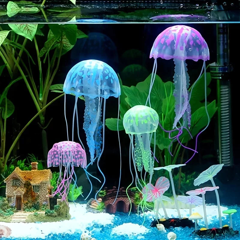 Luminous Artificial Jellyfish Aquarium Decoration For Fish Tank