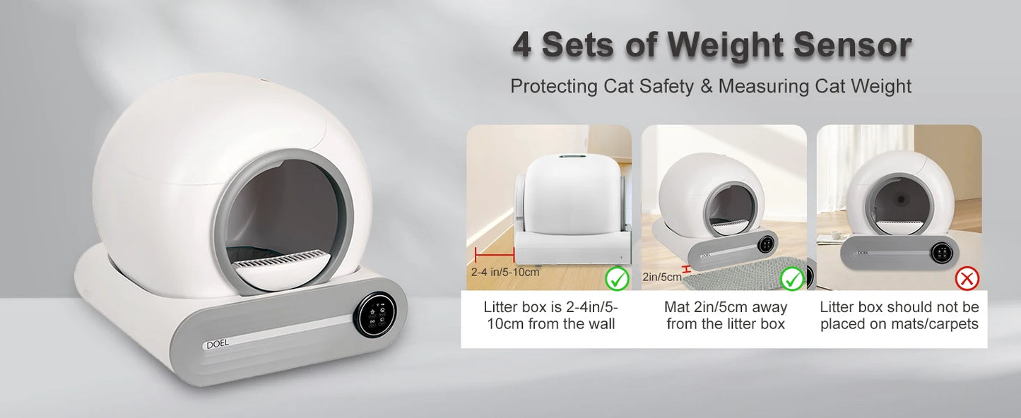 DOEL Automatic Self Cleaning Cat Litter Box With App Control