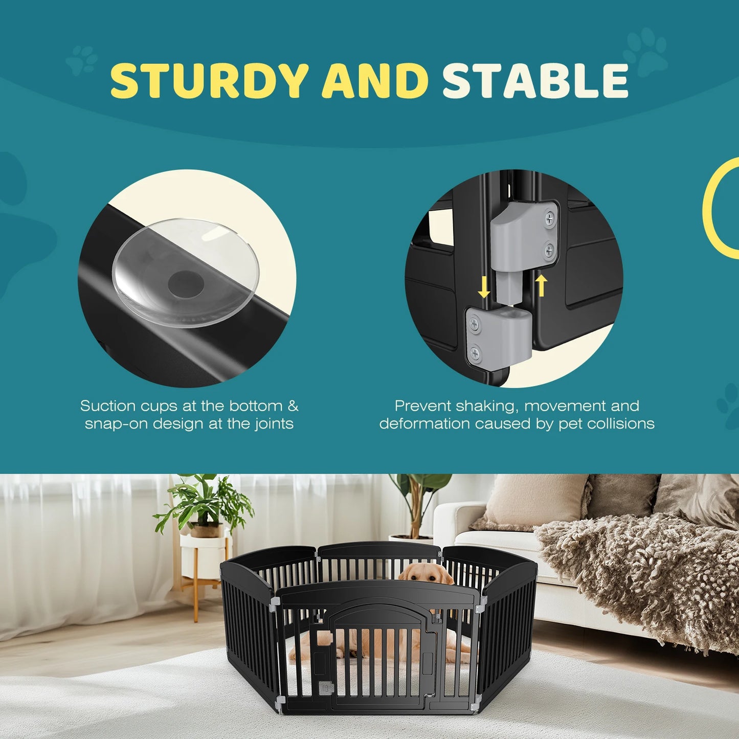 JHK Plastic Dog Playpen Indoor Outdoor Folding Fence