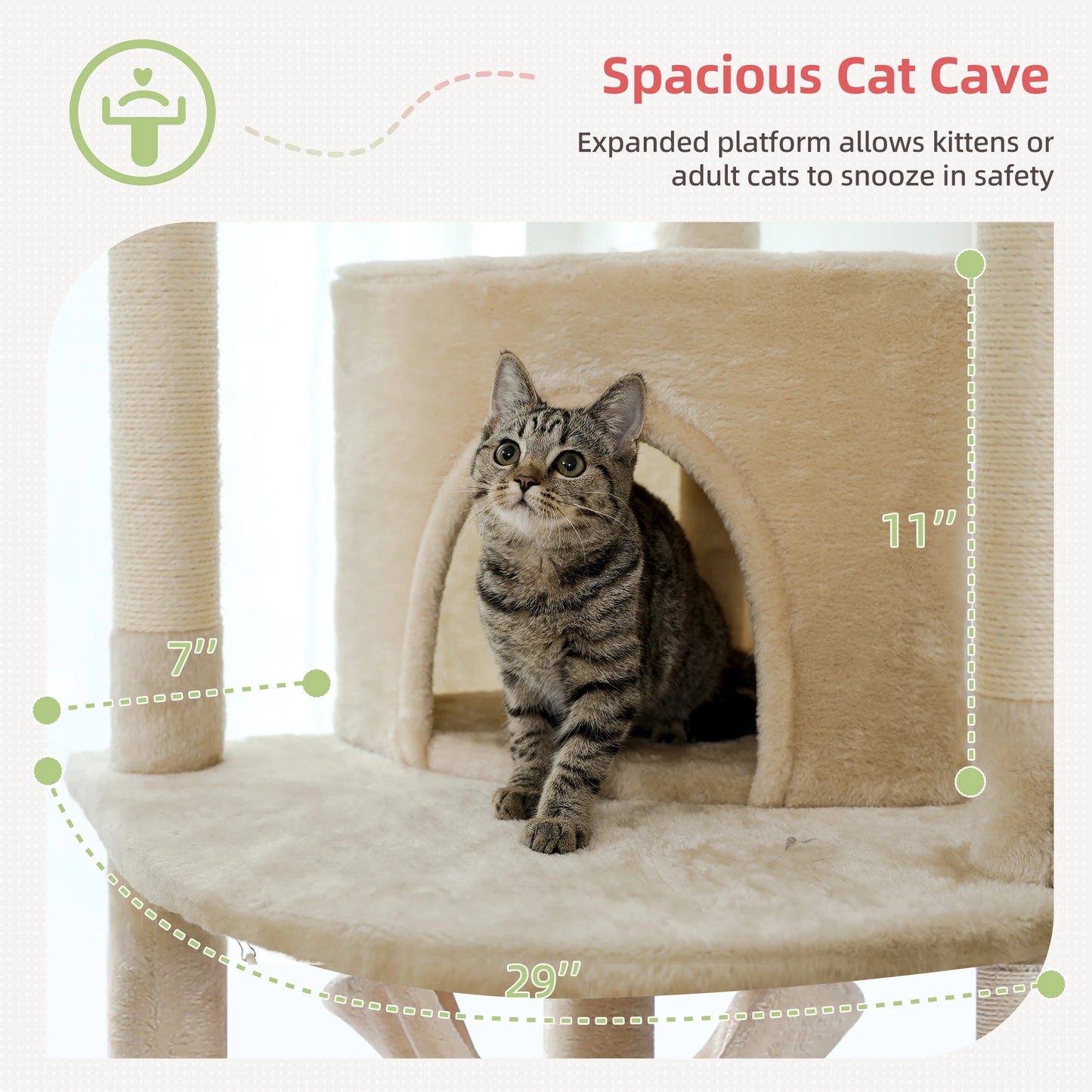 PAWZ Road Floor to Ceiling Cat Tree Tower with Scratching Posts and Perches