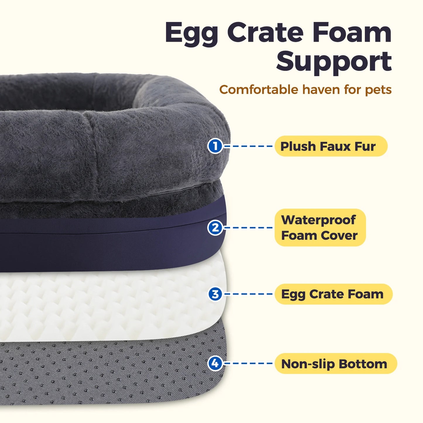 PAWZ Road Foldable Dog Bed Plush Washable Couch Bed