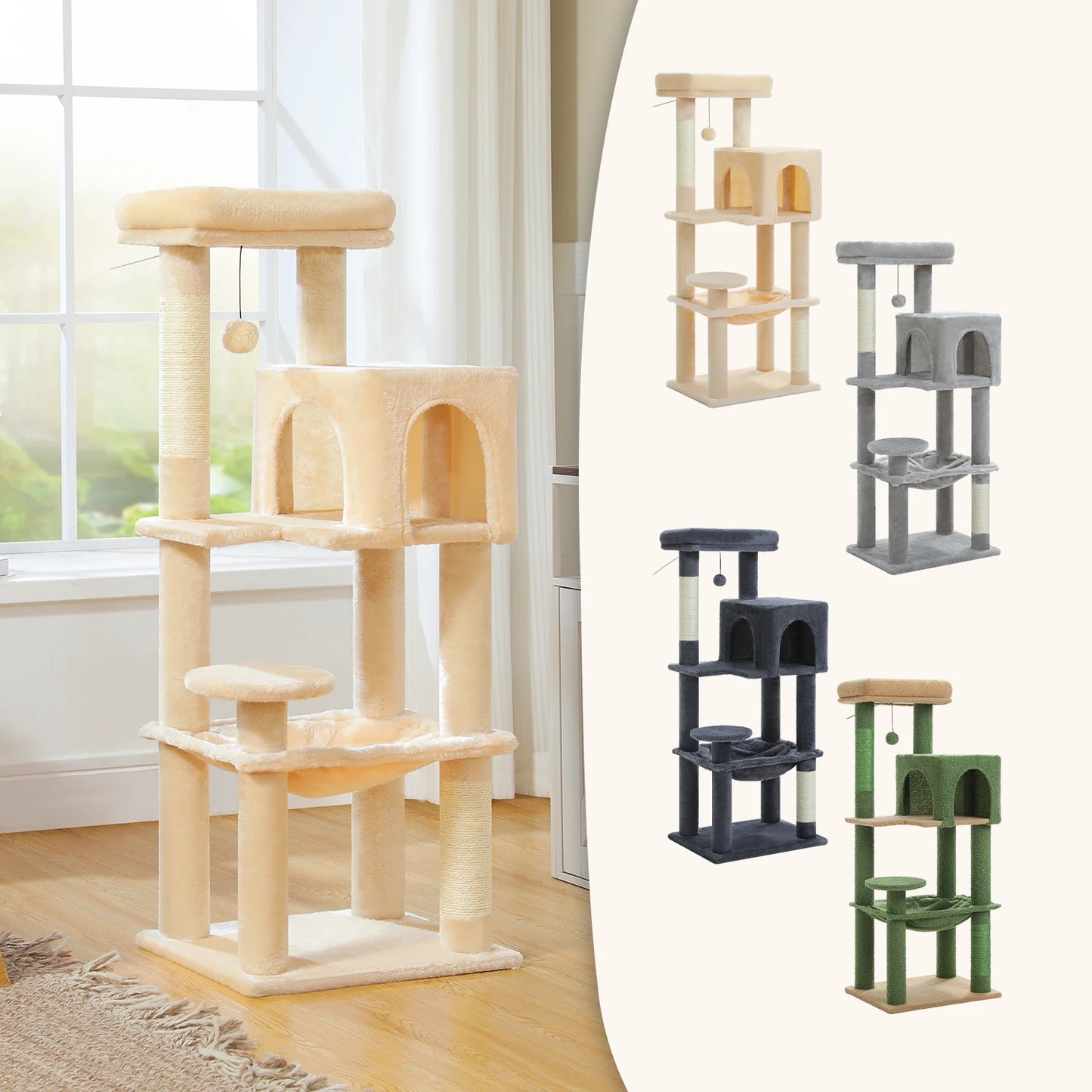 PEQULTI CN Multi Level Cat Tree Tower With Scratching Posts