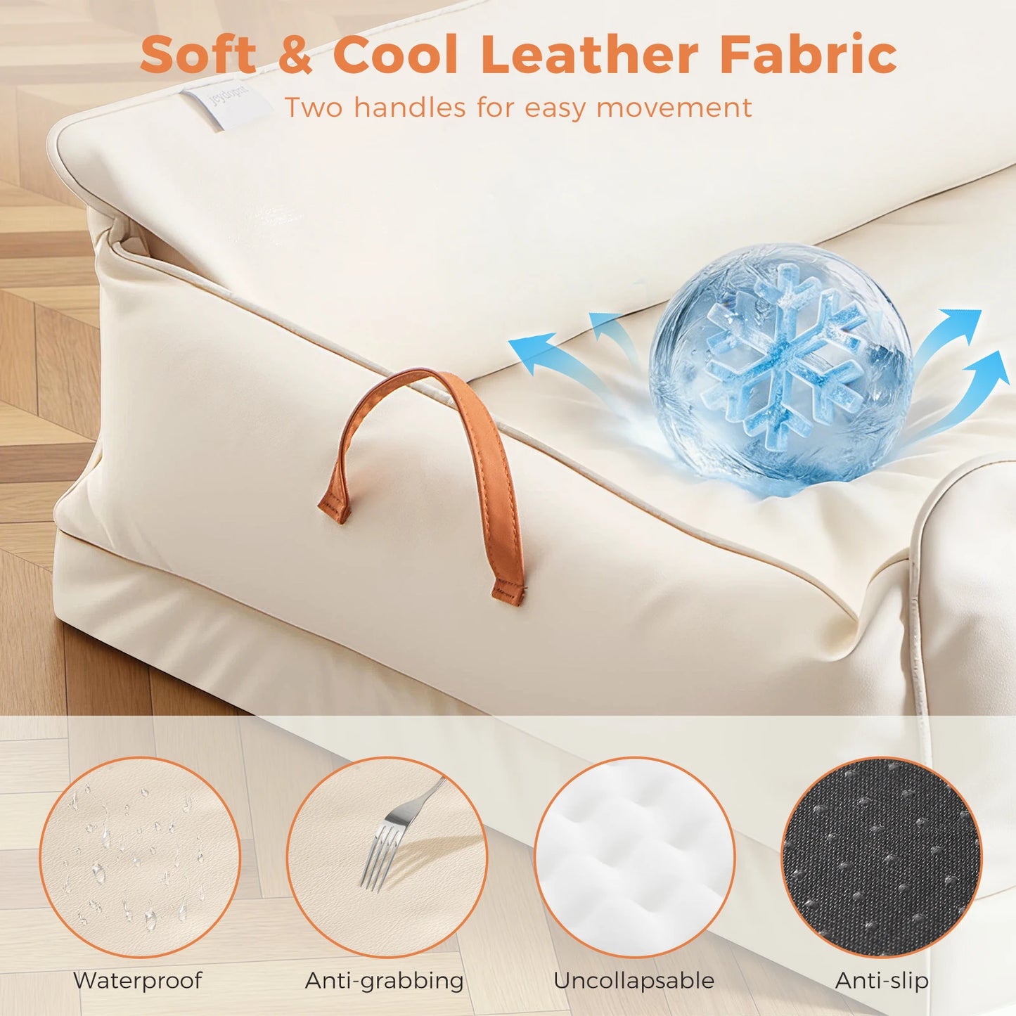 Leather Donut Dog Bed Plush Cushion for Large Dogs