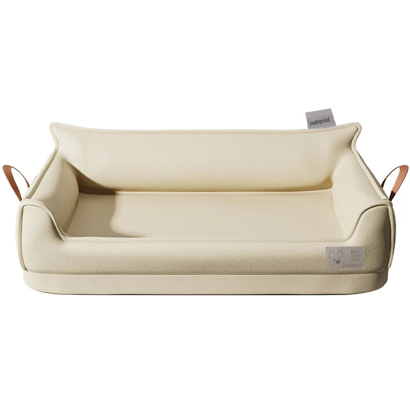 Leather Donut Dog Bed Plush Cushion for Large Dogs