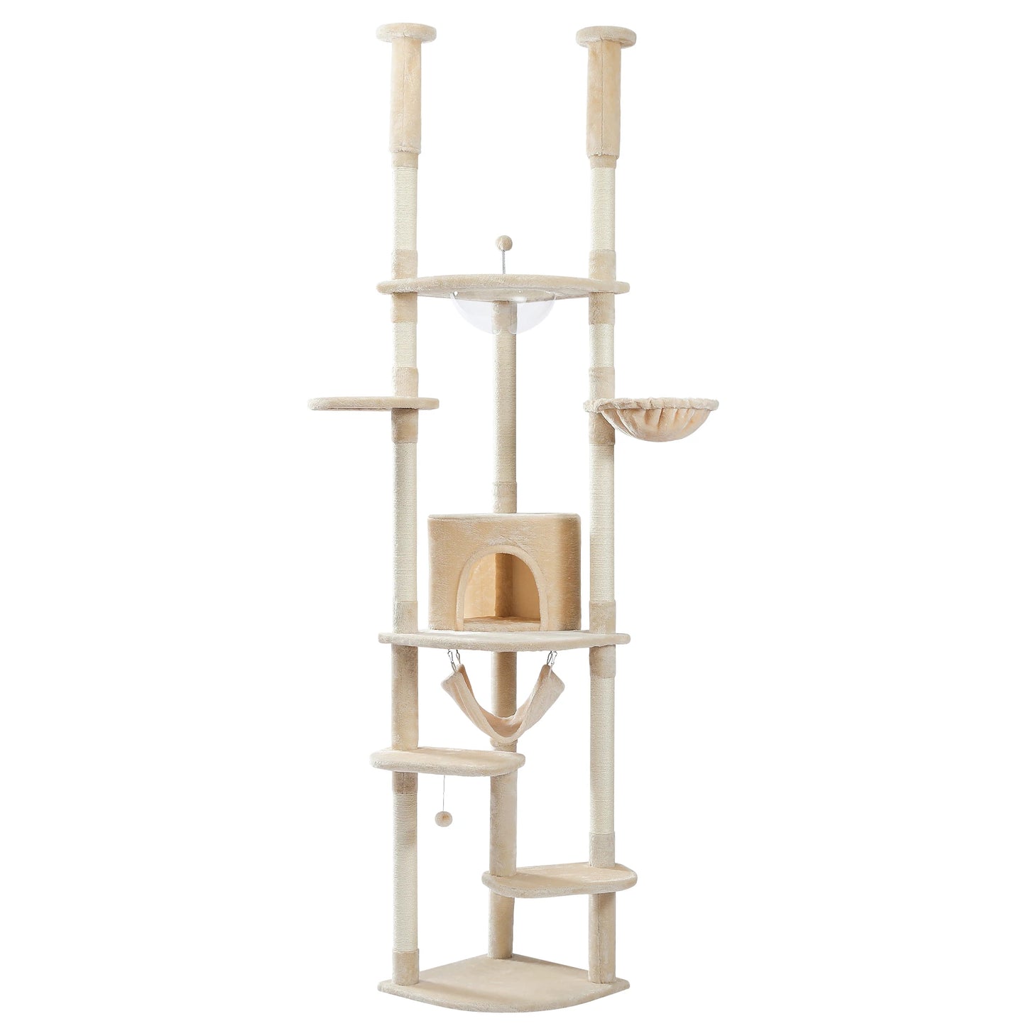 PAWZ Road Floor to Ceiling Cat Tree Tower with Scratching Posts and Perches