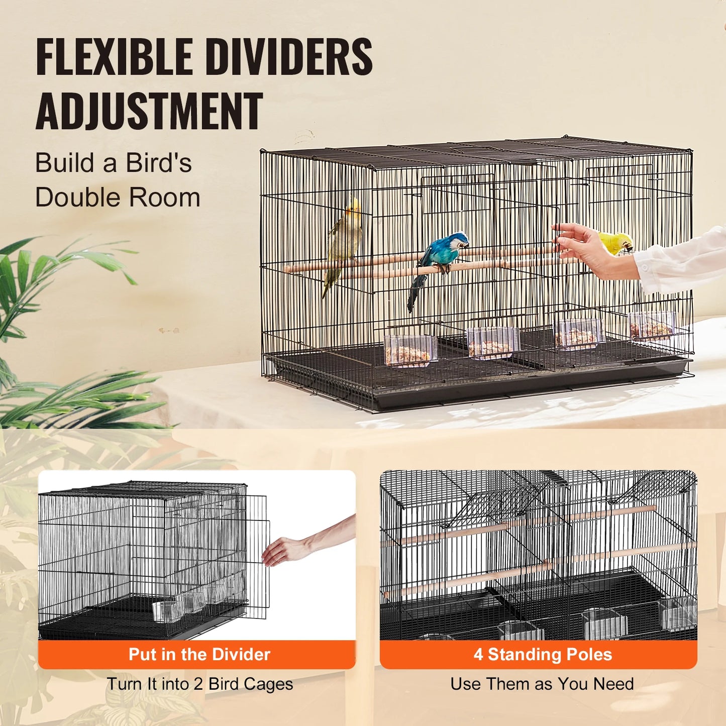 SucceBuy Stackable Divided Flight Bird Cage For Small Pets And Birds Travel