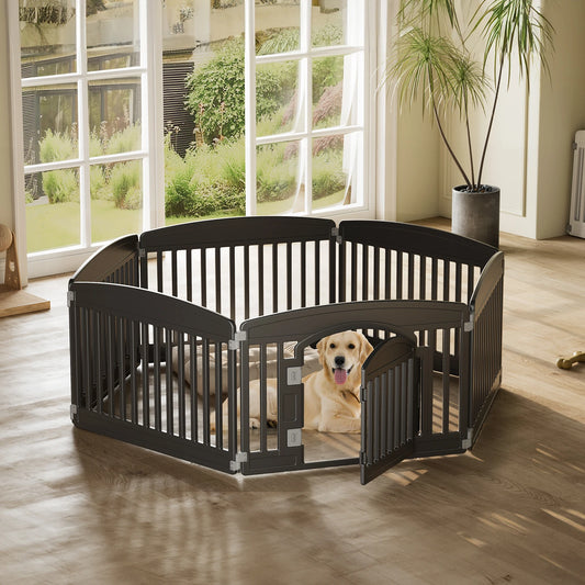 JHK Plastic Dog Playpen 6 Panel Expandable Pet Fence