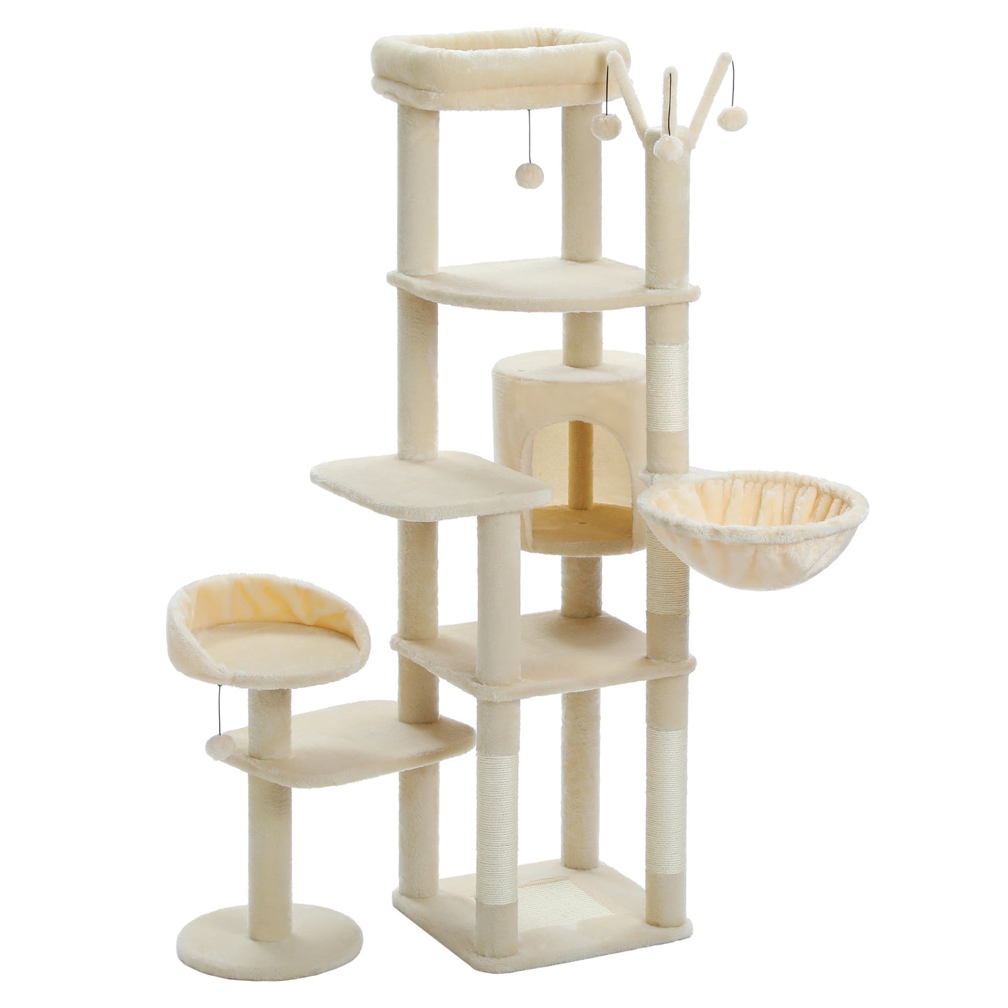 PETEPELA Cat Tree For Indoor Cats With Hammock And Scratching Post