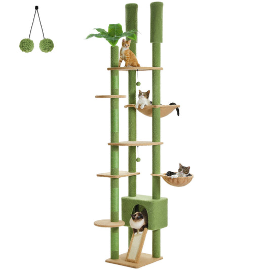PAWZ Road Height Adjustable Cat Tree With Hammock Scratching Posts