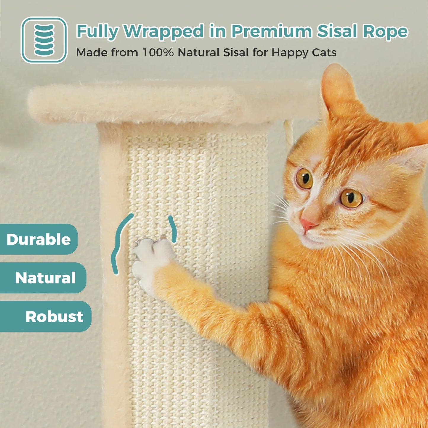 Pawz Road Sisal Cat Scratching Post With Dangling Ball