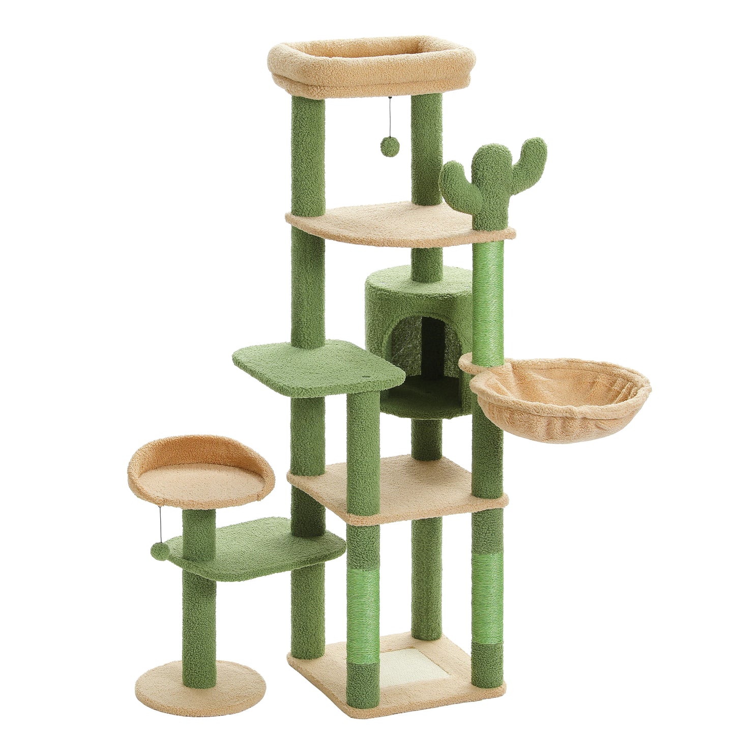 PETEPELA Cat Tree For Indoor Cats With Hammock And Scratching Post