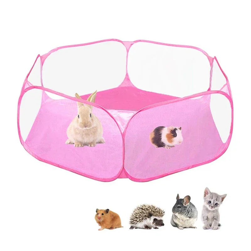 Portable Foldable Transparent Pet Cage Playpen For Cats Dogs And Small Animals