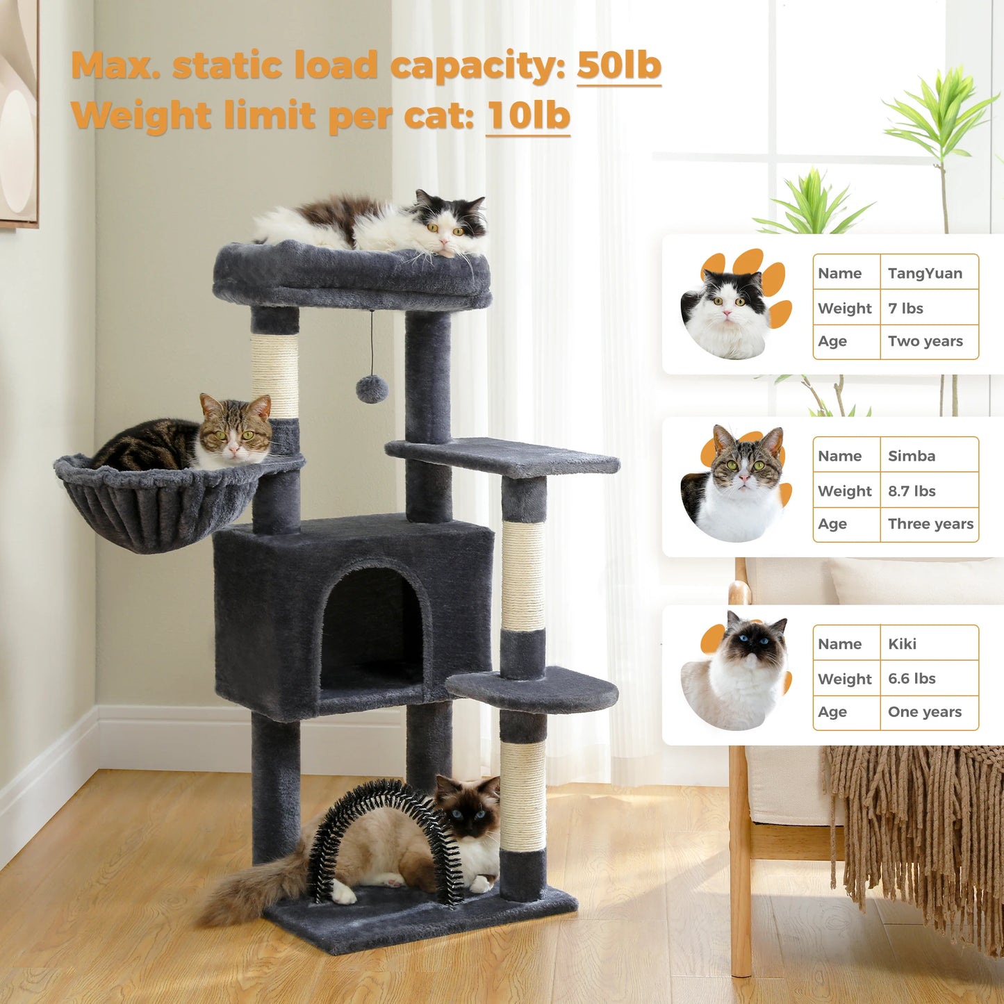 PAWZ Road Cat Tree Tower Condo For Indoor Cats Plush