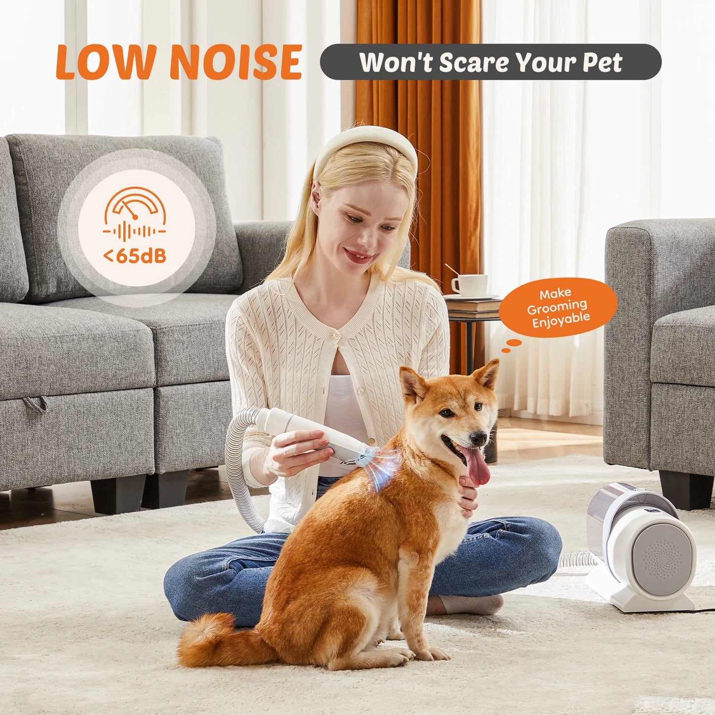 Pet Grooming Vacuum Kit 3 Suction Modes And Cordless Clippers