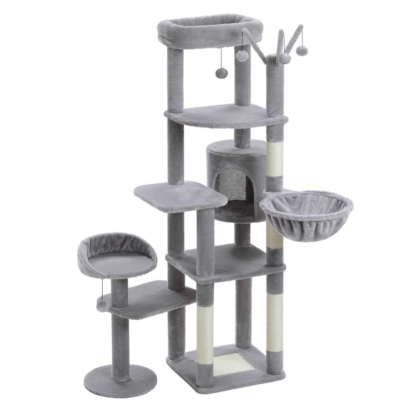 PETEPELA Cat Tree For Indoor Cats With Hammock And Scratching Post