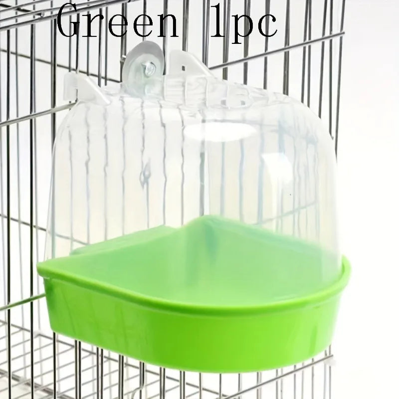 Transparent Bird Bath Tub Splash Proof PP Shower For Parrots Lovebirds Conures