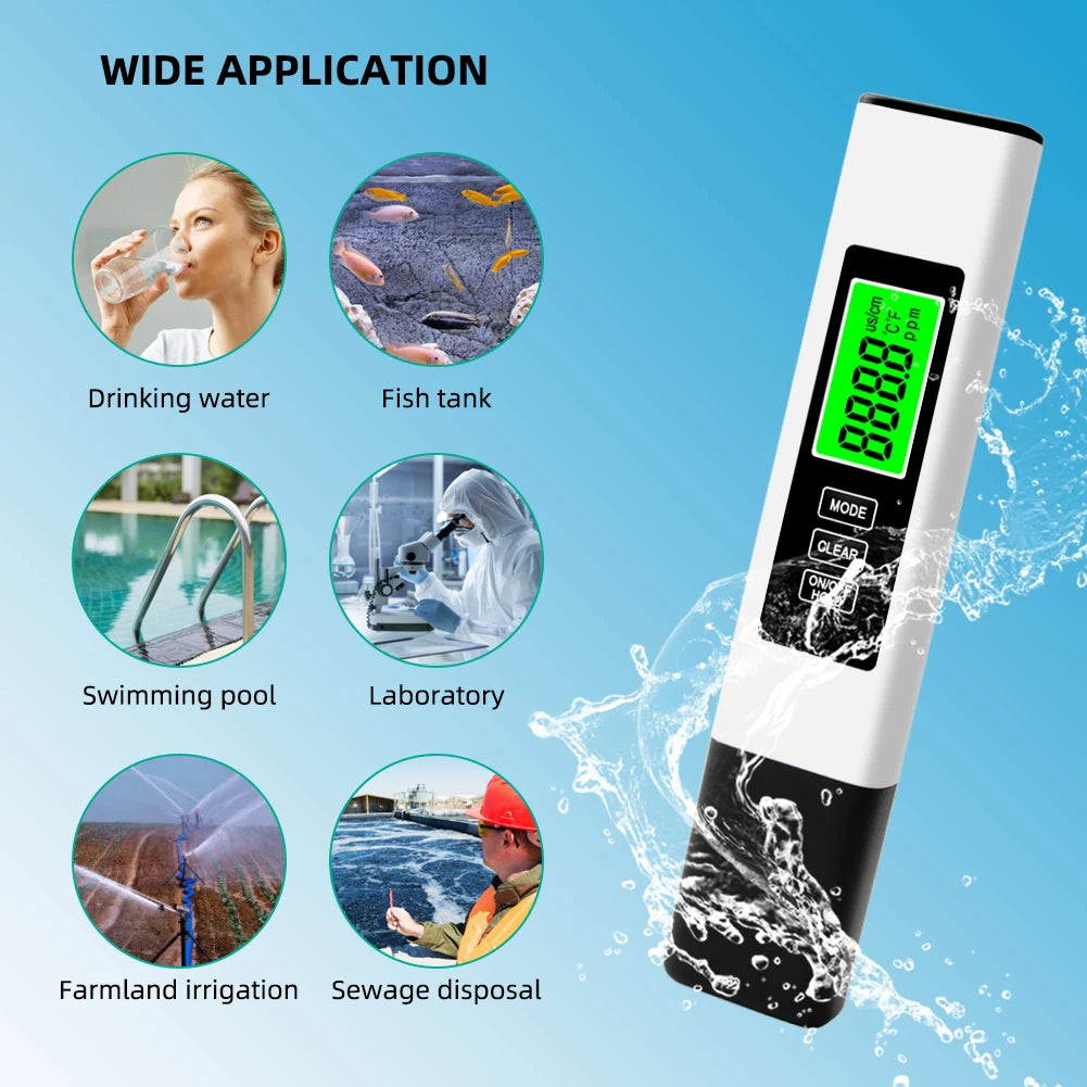 Shunmaii 4 In 1 Digital Water Tester TDS EC And Temperature Meter