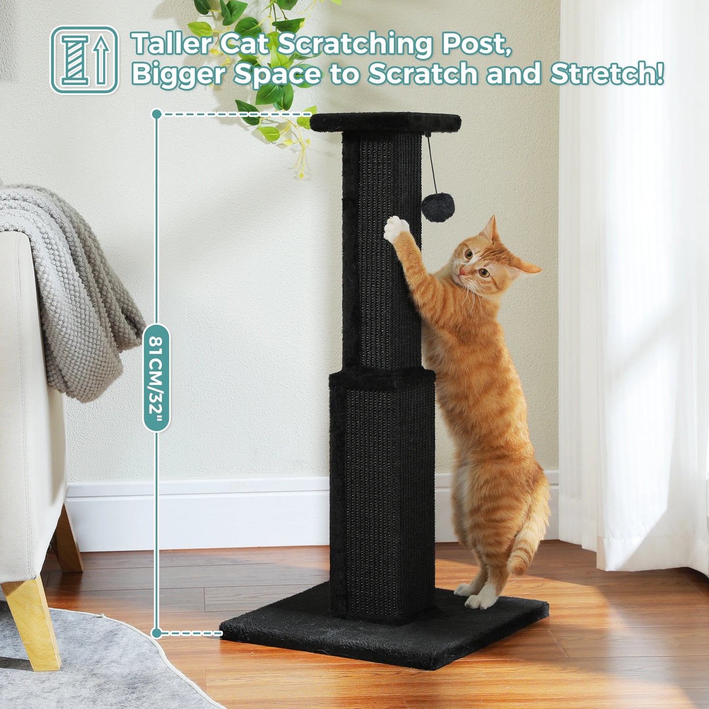 PAWZ Road Large Cat Scratching Post For Indoor Cats Sisal