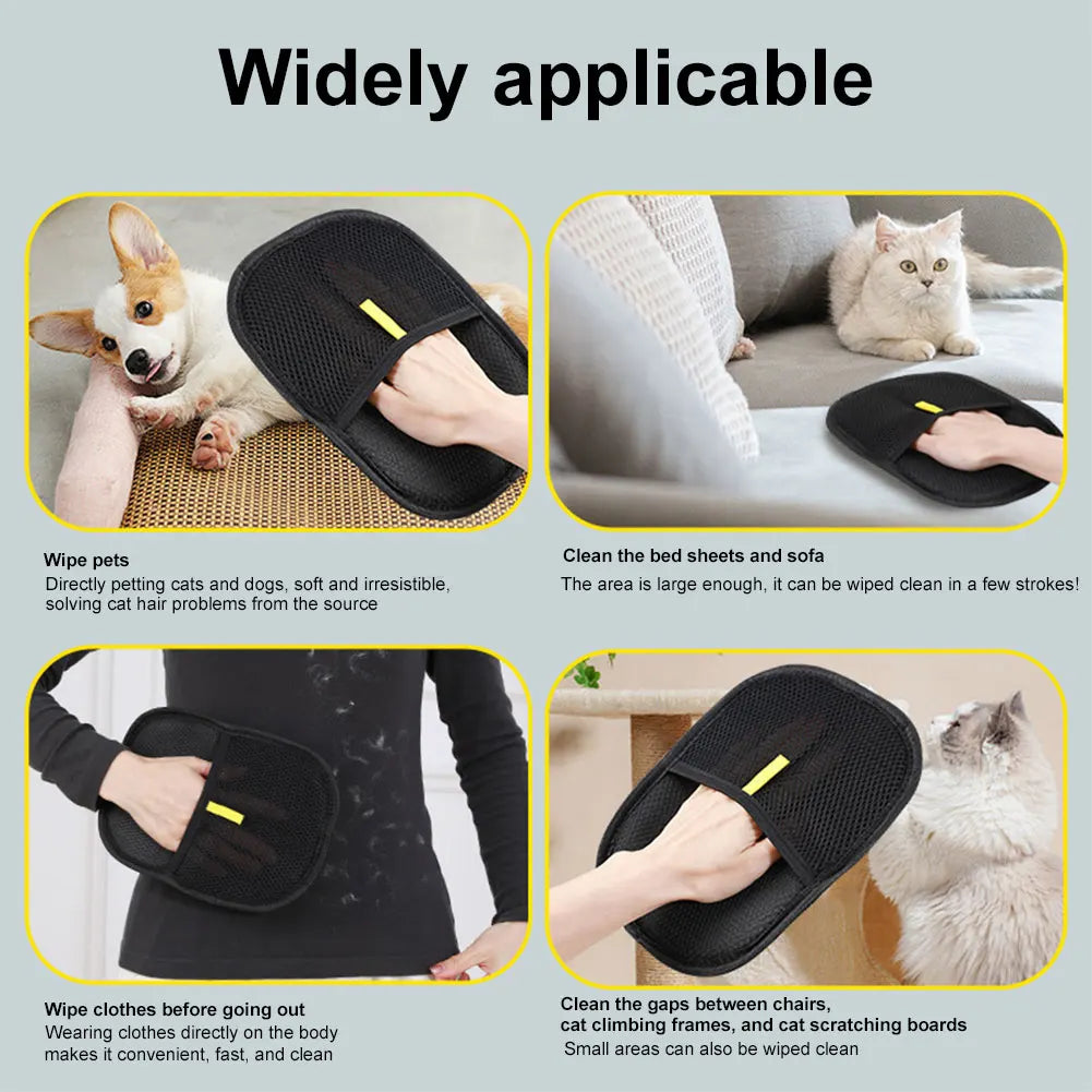 APWIKOGER Deshedding Glove For Dogs Cats Rabbits Hair Removal Mitt