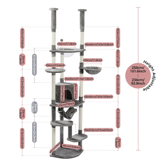 PAWZ Road Five Level Cat Tree With Scratching Posts