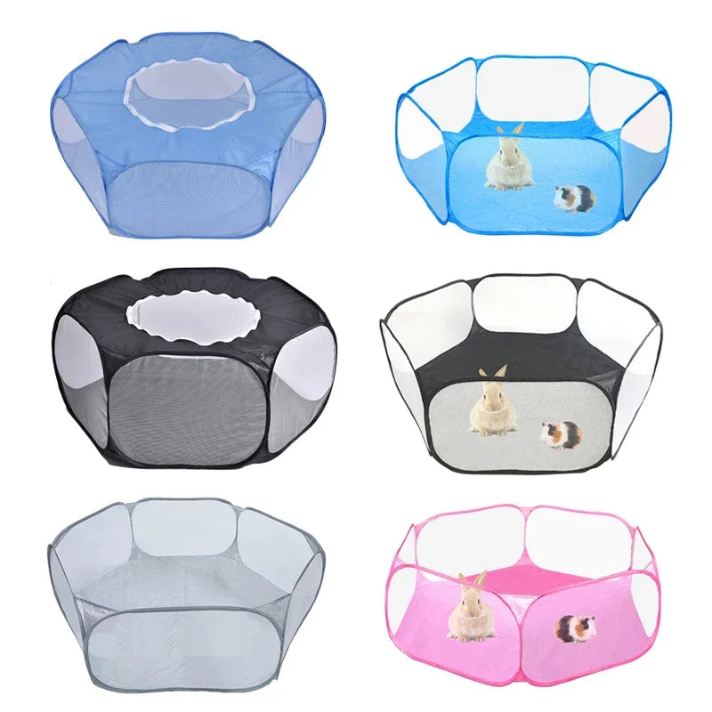 Portable Foldable Transparent Pet Cage Playpen For Cats Dogs And Small Animals