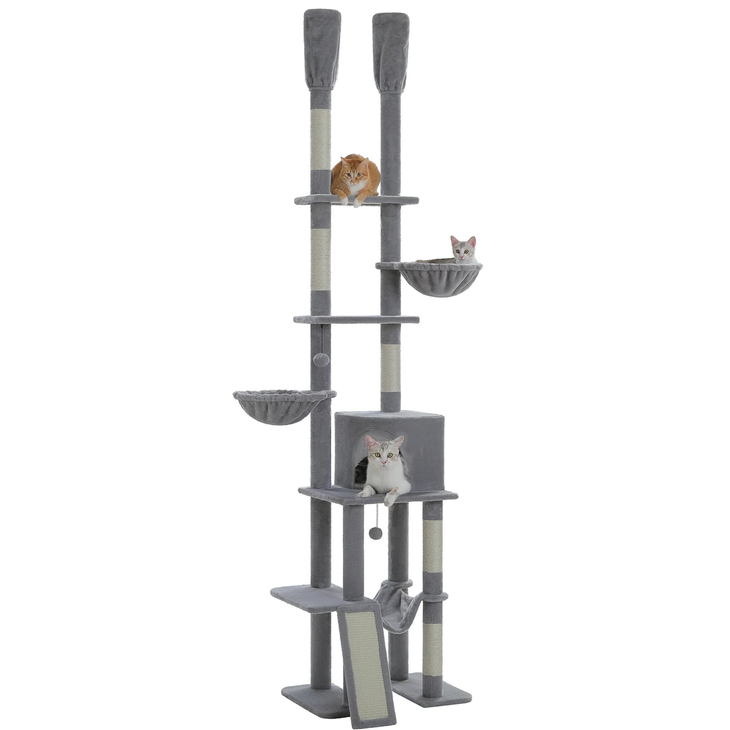 PAWZ Road Cactus Floor To Ceiling Cat Tree With Condos And Hammocks